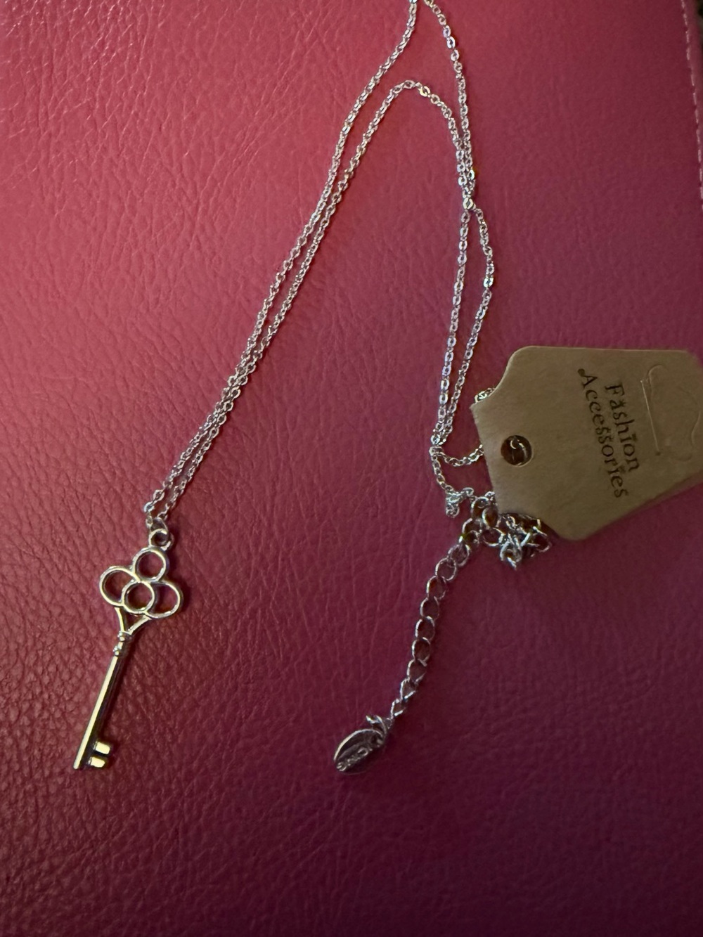 ICING silver crown skeleton key pendant necklace